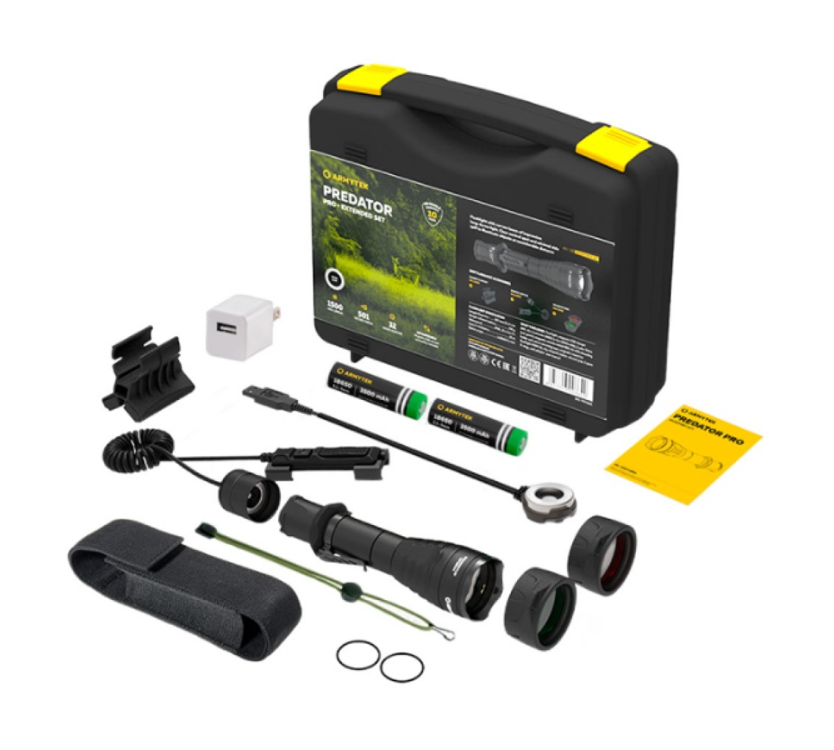 Фонарь с комплектом Armytek Predator Pro Magnet USB Extended Set