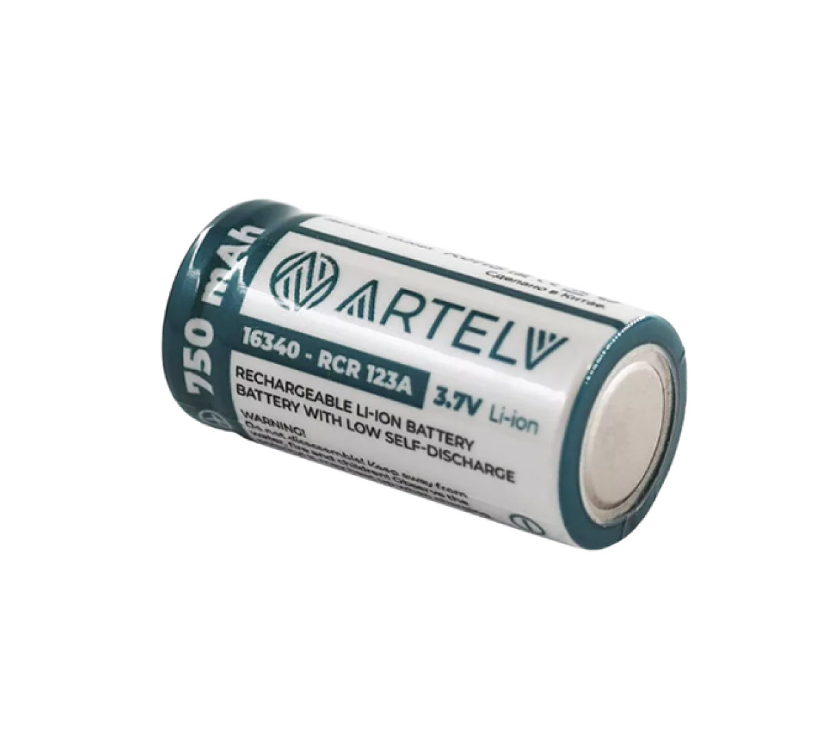 Аккумуляторные батареи RCR123 ARTELV 3.7V Li-Ion 750 mAh