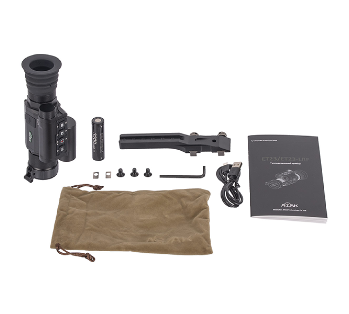 Тепловизионный прицел ATAK ET23-35LRF x3.7/7.4/14.8/29.6, 384x288, D35