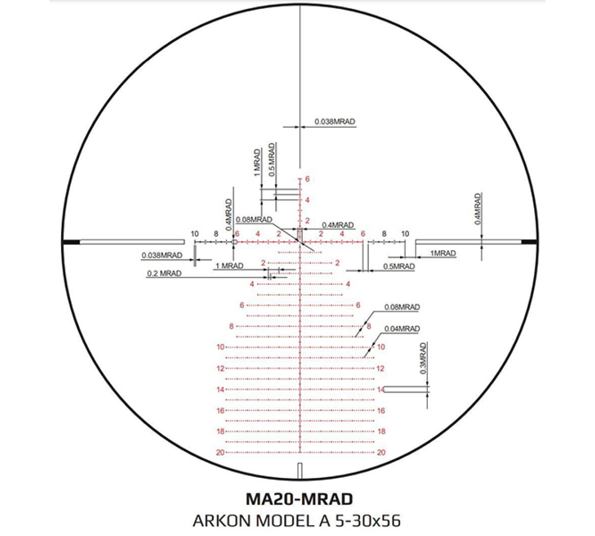 Оптический прицел ARKON Model A 5-30x56