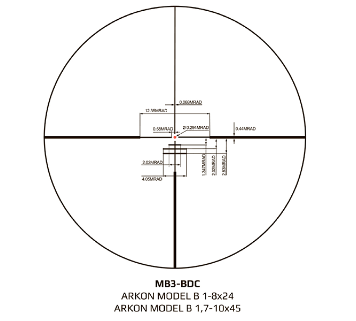 Оптический прицел ARKON Model B 1.7-10x45