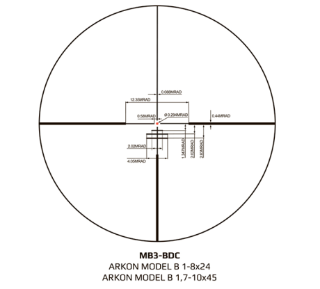 Оптический прицел ARKON Model B 1.7-10x45