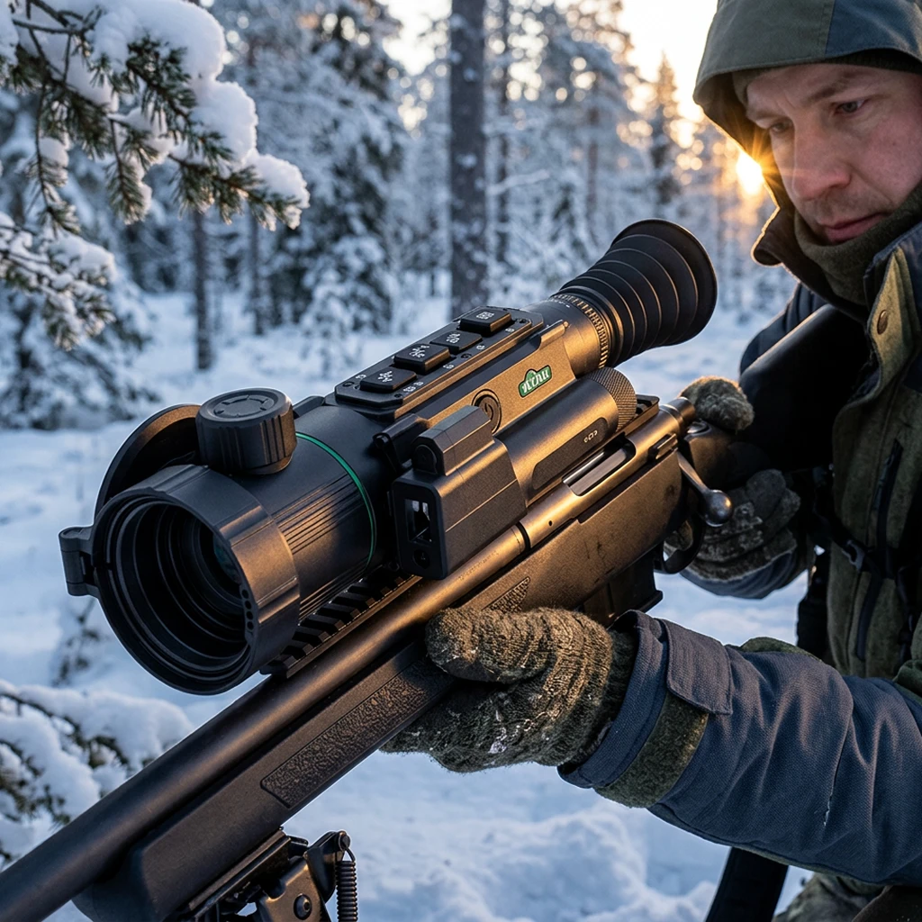 Тепловизионный прицел ATAK ET36-50LRF на карабине