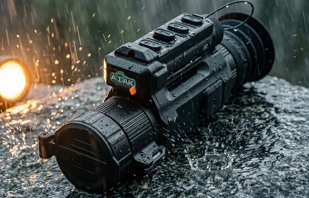 Тепловизионный прицел ATAK OT22-25 под дождем