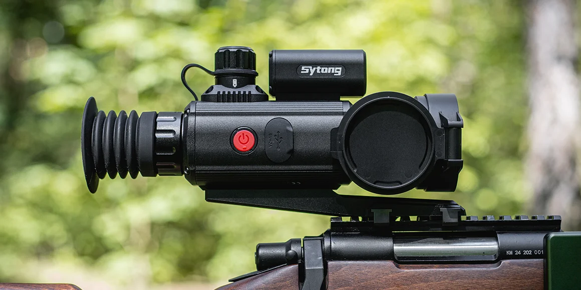 Тепловизионный прицел на карабине Sytong AM06-50 LRF